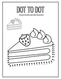 Cake and Sweets Activity Pages Instant Digital Download - 26 maze, word search, word scramble, dot to dot and coloring pages 8 1/2" x 11"