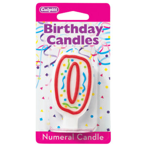 Number Zero 0 Red Birthday Candles