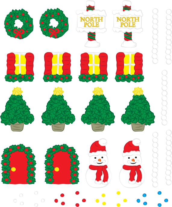 Activity Book Sticker Decorations:  Custom Decorating Activity Sticker Digital Download for Cake Decorating and Christmas Cookie Decorating Activity and Coloring Books