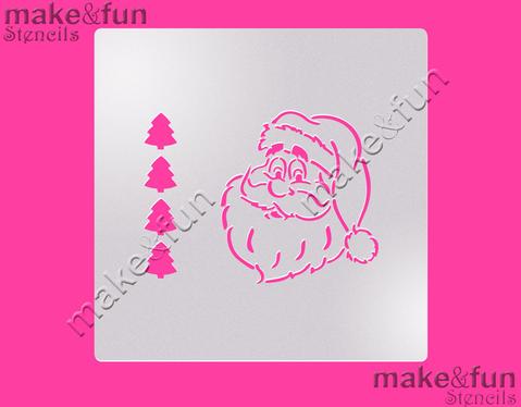 PYO Santa Christmas Cake Stencil, Cookie Stencil, Craft Stencil by Make and Fun