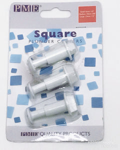 PME Plunger Cutter Set of 3 - Square/Small Square Edible Art Cutters