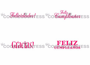 Spanish Greetings Cookie Stencils by Cookie Countess