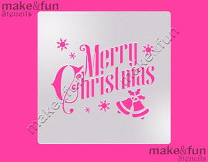 Merry Christmas Cake Stencil, Cookie Stencil, Craft Stencil by Make and Fun