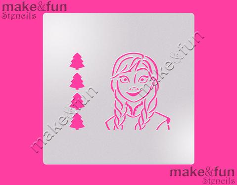 PYO Ice Princess Cake Stencil, Cookie Stencil, Craft Stencil by Make and Fun