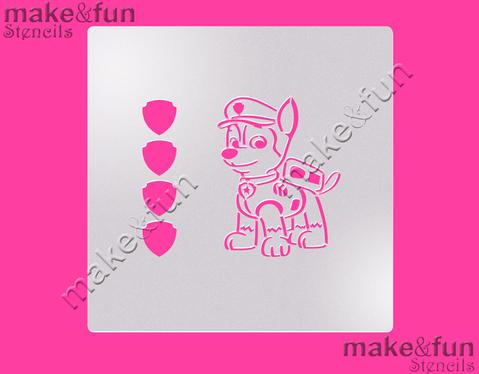 PYO Police Puppy Cake Stencil, Cookie Stencil, Craft Stencil by Make and Fun